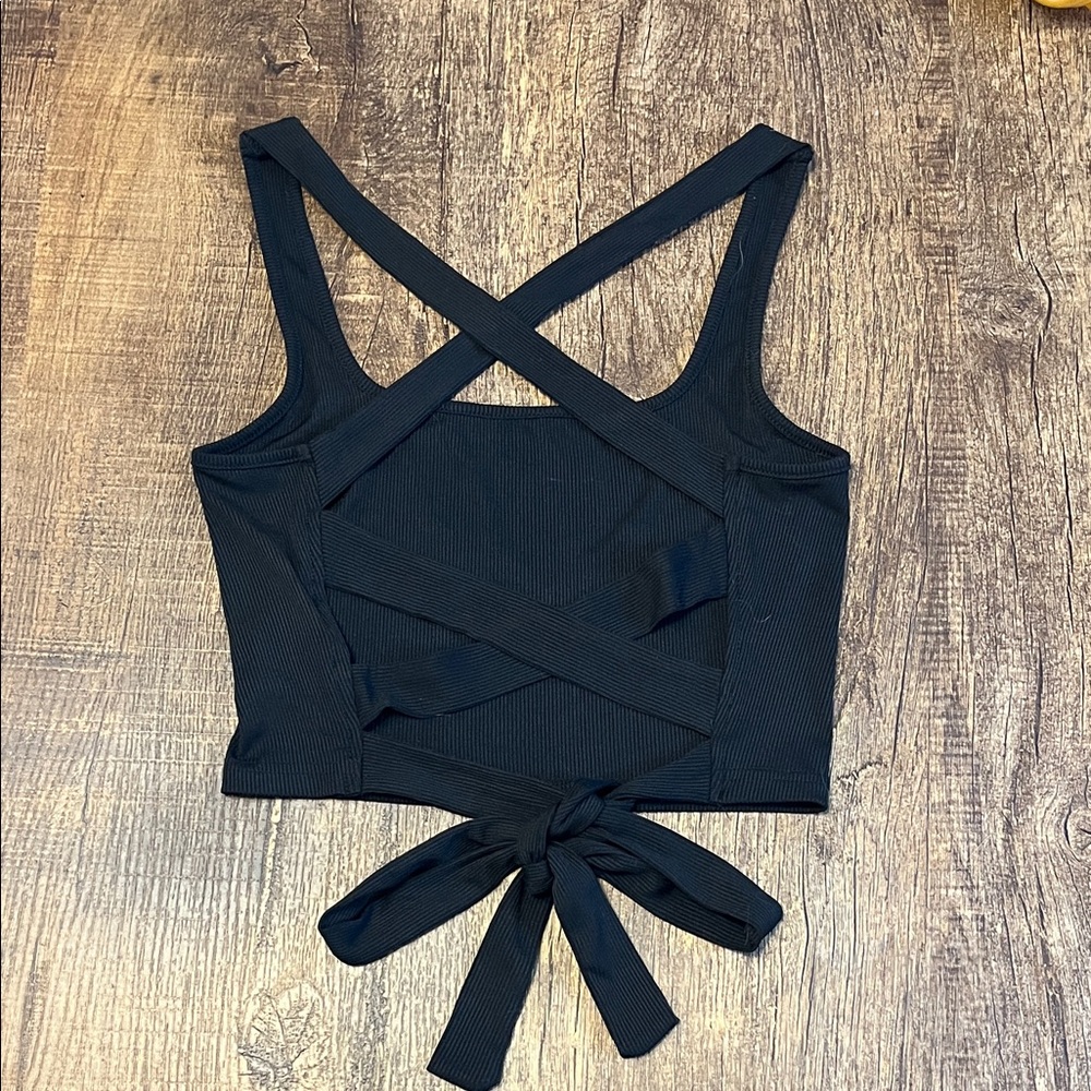SHEIN Black Ribbed Knit Top